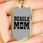 Beagle Mom Plain Necklace Stainless Steel or 18k Gold Dog Tag 24" Chain-Express Your Love Gifts