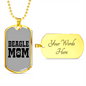 Beagle Mom Plain Necklace Stainless Steel or 18k Gold Dog Tag 24" Chain-Express Your Love Gifts