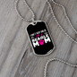 Beagle Mom White Pink Necklace Stainless Steel or 18k Gold Dog Tag 24" Chain-Express Your Love Gifts