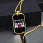 Beagle Mom White Pink Necklace Stainless Steel or 18k Gold Dog Tag 24" Chain-Express Your Love Gifts