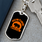 Bear Hunting Tourism Keychain Stainless Steel or 18k Gold Dog Tag Keyring-Express Your Love Gifts
