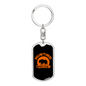 Bear Hunting Tourism Keychain Stainless Steel or 18k Gold Dog Tag Keyring-Express Your Love Gifts
