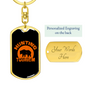 Bear Hunting Tourism Keychain Stainless Steel or 18k Gold Dog Tag Keyring-Express Your Love Gifts