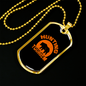 Bear Hunting Tourism Necklace Stainless Steel or 18k Gold Dog Tag 24"-Express Your Love Gifts
