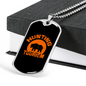 Bear Hunting Tourism Necklace Stainless Steel or 18k Gold Dog Tag 24"-Express Your Love Gifts