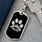 Bear Prints Mom Keychain Stainless Steel or 18k Gold Dog Tag Keyring-Express Your Love Gifts