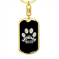Bear Prints Mom Keychain Stainless Steel or 18k Gold Dog Tag Keyring-Express Your Love Gifts