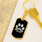Bear Prints Mom Keychain Stainless Steel or 18k Gold Dog Tag Keyring-Express Your Love Gifts