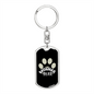 Bear Prints Mom Keychain Stainless Steel or 18k Gold Dog Tag Keyring-Express Your Love Gifts