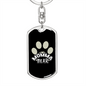 Bear Prints Mom Keychain Stainless Steel or 18k Gold Dog Tag Keyring-Express Your Love Gifts
