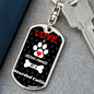 Bearded Collie Keychain Stainless Steel or 18k Gold Dog Tag Keyring-Express Your Love Gifts