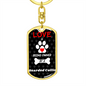 Bearded Collie Keychain Stainless Steel or 18k Gold Dog Tag Keyring-Express Your Love Gifts