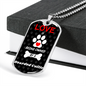 Bearded Collie Love Is Stainless Steel or 18k Gold Dog Tag 24" Chain-Express Your Love Gifts