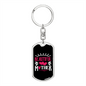 Beautiful Mother Mom Keychain Stainless Steel or 18k Gold Dog Tag Keyring-Express Your Love Gifts