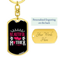 Beautiful Mother Mom Keychain Stainless Steel or 18k Gold Dog Tag Keyring-Express Your Love Gifts