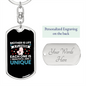 Beautiful Unique Mother Mom Keychain Stainless Steel or 18k Gold Dog Tag Keyring-Express Your Love Gifts