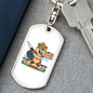 Beaver Handyman Swivel Keychain Woodworker Dog Tag Stainless Steel or 18k Gold-Express Your Love Gifts