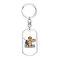 Beaver Handyman Swivel Keychain Woodworker Dog Tag Stainless Steel or 18k Gold-Express Your Love Gifts