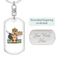 Beaver Handyman Swivel Keychain Woodworker Dog Tag Stainless Steel or 18k Gold-Express Your Love Gifts