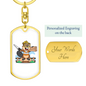 Beaver Handyman Swivel Keychain Woodworker Dog Tag Stainless Steel or 18k Gold-Express Your Love Gifts