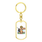 Beaver Handyman Swivel Keychain Woodworker Dog Tag Stainless Steel or 18k Gold-Express Your Love Gifts