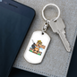Beaver Handyman Swivel Keychain Woodworker Dog Tag Stainless Steel or 18k Gold-Express Your Love Gifts