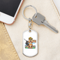 Beaver Handyman Swivel Keychain Woodworker Dog Tag Stainless Steel or 18k Gold-Express Your Love Gifts