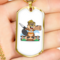 Beaver Handyman Woodworker Dog Tag Stainless Steel or 18k Gold W 24"-Express Your Love Gifts
