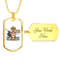 Beaver Handyman Woodworker Dog Tag Stainless Steel or 18k Gold W 24"-Express Your Love Gifts