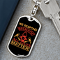 Because All Lives Matter Firefighter Keychain Stainless Steel or 18k Gold Dog Tag Keyring-Express Your Love Gifts