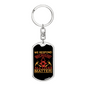 Because All Lives Matter Firefighter Keychain Stainless Steel or 18k Gold Dog Tag Keyring-Express Your Love Gifts
