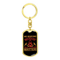 Because All Lives Matter Firefighter Keychain Stainless Steel or 18k Gold Dog Tag Keyring-Express Your Love Gifts
