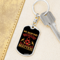 Because All Lives Matter Firefighter Keychain Stainless Steel or 18k Gold Dog Tag Keyring-Express Your Love Gifts
