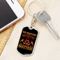 Because All Lives Matter Firefighter Keychain Stainless Steel or 18k Gold Dog Tag Keyring-Express Your Love Gifts