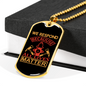 Because All Lives Matter Necklace Stainless Steel or 18k Gold Dog Tag 24" Chain-Express Your Love Gifts