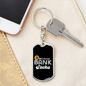 Because Bank Sucks Crypto Keychain Stainless Steel or 18k Gold Dog Tag Keyring-Express Your Love Gifts