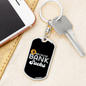 Because Bank Sucks Crypto Keychain Stainless Steel or 18k Gold Dog Tag Keyring-Express Your Love Gifts
