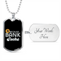 Because Bank Sucks Crypto Necklace Stainless Steel or 18k Gold Dog Tag 24" Chain-Express Your Love Gifts