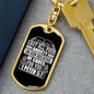 Because He CAres 1 Peter 5:7 Keychain Stainless Steel or 18k Gold Dog Tag Keyring-Express Your Love Gifts
