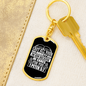 Because He CAres 1 Peter 5:7 Keychain Stainless Steel or 18k Gold Dog Tag Keyring-Express Your Love Gifts