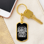 Because He CAres 1 Peter 5:7 Keychain Stainless Steel or 18k Gold Dog Tag Keyring-Express Your Love Gifts