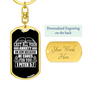 Because He CAres 1 Peter 5:7 Keychain Stainless Steel or 18k Gold Dog Tag Keyring-Express Your Love Gifts