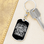 Because He CAres 1 Peter 5:7 Keychain Stainless Steel or 18k Gold Dog Tag Keyring-Express Your Love Gifts