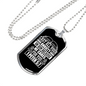 Because He Cares 1 Peter 5:7 Necklace Stainless Steel or 18k Gold Dog Tag 24"-Express Your Love Gifts