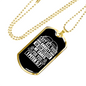 Because He Cares 1 Peter 5:7 Necklace Stainless Steel or 18k Gold Dog Tag 24"-Express Your Love Gifts