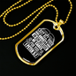 Because He Cares 1 Peter 5:7 Necklace Stainless Steel or 18k Gold Dog Tag 24"-Express Your Love Gifts