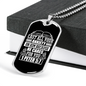 Because He Cares 1 Peter 5:7 Necklace Stainless Steel or 18k Gold Dog Tag 24"-Express Your Love Gifts