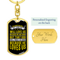 Because He Love Us Christian Keychain Stainless Steel or 18k Gold Dog Tag Keyring-Express Your Love Gifts