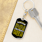 Because He Love Us Christian Keychain Stainless Steel or 18k Gold Dog Tag Keyring-Express Your Love Gifts