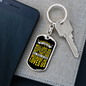Because He Love Us Christian Keychain Stainless Steel or 18k Gold Dog Tag Keyring-Express Your Love Gifts